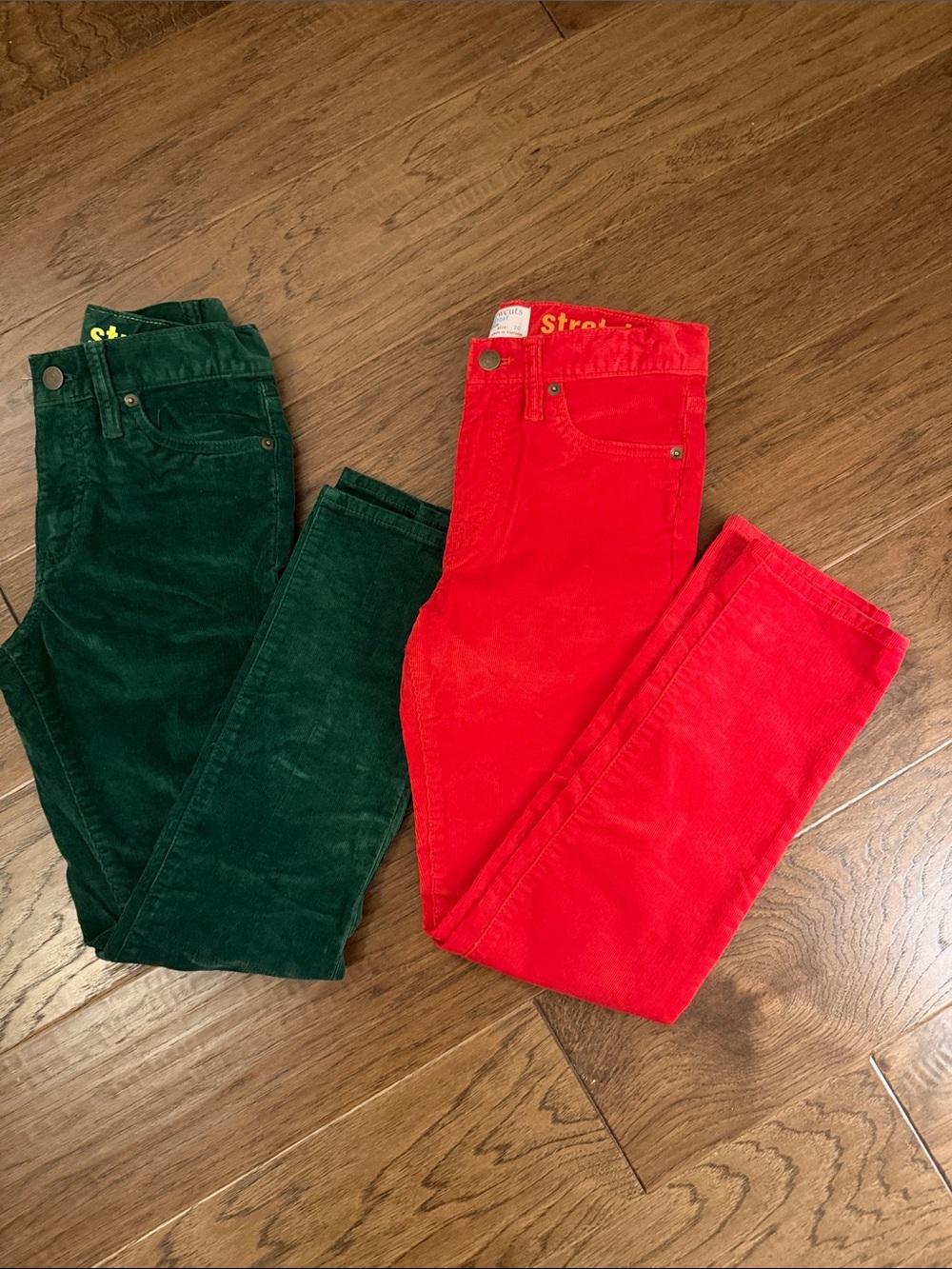 Crewcuts by J.Crew Bundle Green and Res Stretch Corduroy Pants Sz 10